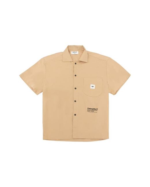 Caterpillar Logo Pocket Short Sleeve Button-Up Shirt in at