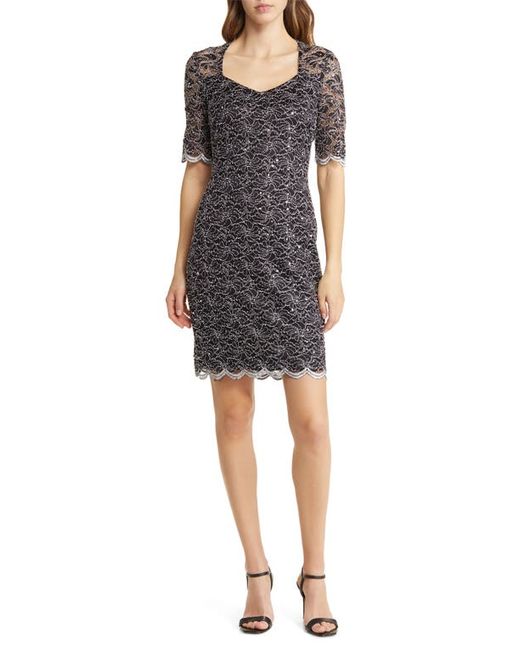 Connected Apparel Sequin Lace Sheath Dress in at