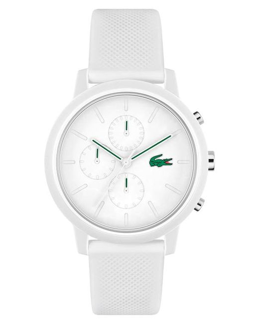 Lacoste 12.12 Chronograph Silicone Strap Watch 44mm in at