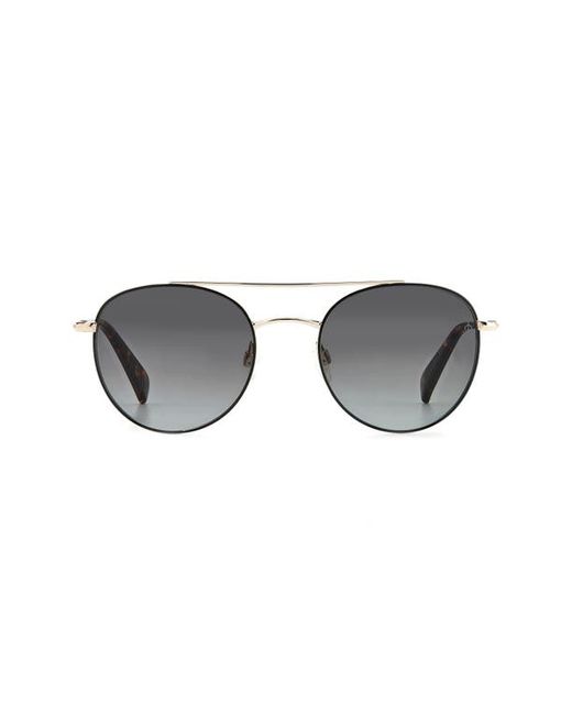 Rag & Bone 51mm Round Sunglasses in Black/Grey Shaded at