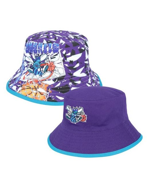 Mitchell & Ness Charlotte Hornets Hardwood Classics Shattered Big Face Reversible Bucket Hat at