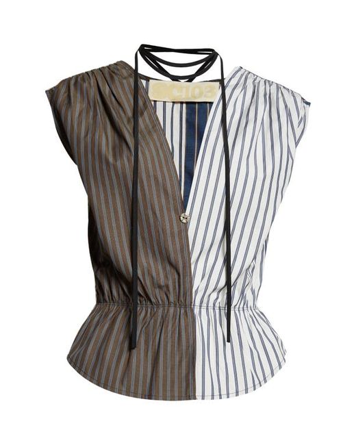 Sc103 Ocular Mixed Stripe Woven Top in at