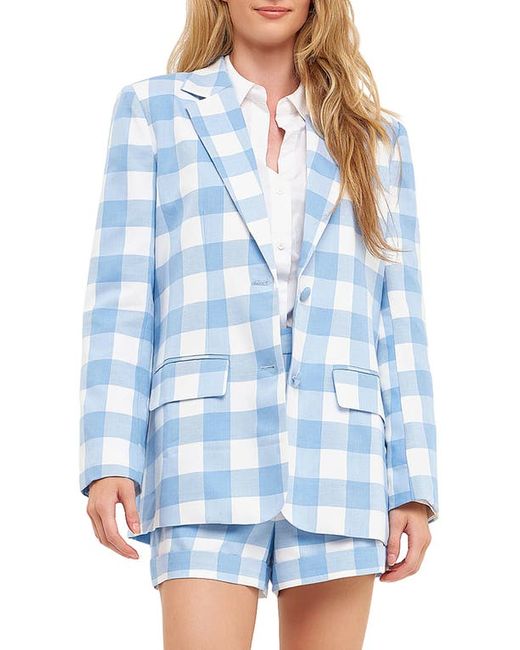 English Factory Gingham Check Blazer in at