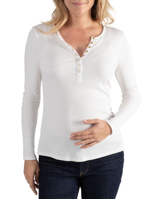 Cache Coeur Tunisien Maternity/Nursing Henley Top in at