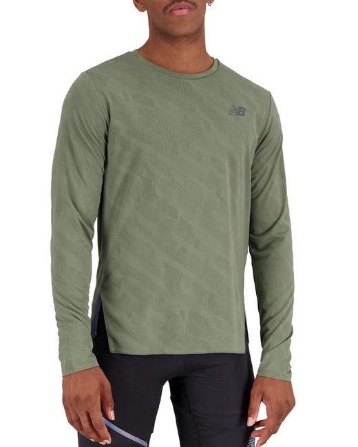 New Balance Q Speed ICEx Jacquard Long Sleeve T-Shirt in at