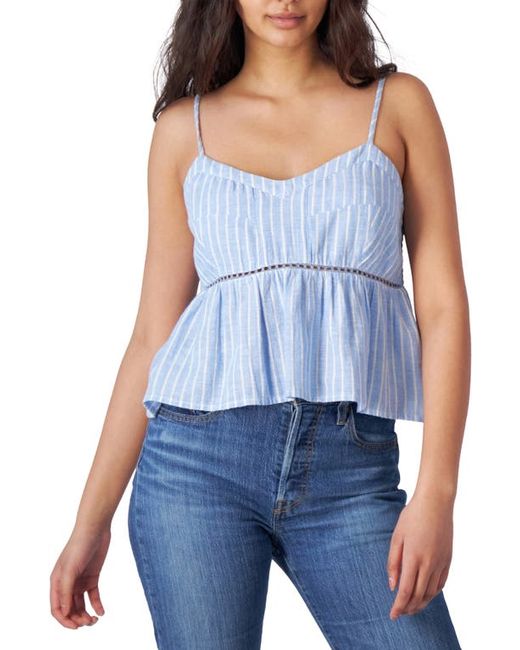 Lucky Brand Stripe Ruffle Crop Cami in at