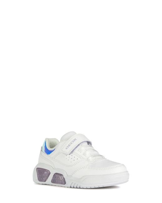 Geox Illuminus Light-Up Sneaker in White/Lilac at