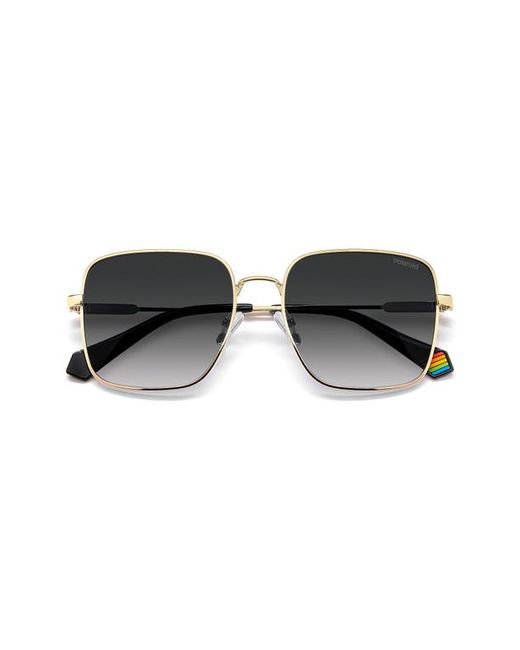 Polaroid 56mm Polarized Square Sunglasses in Gold at