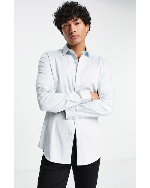 Asos Design Wedding Skinny Fit Button-Up Shirt in at