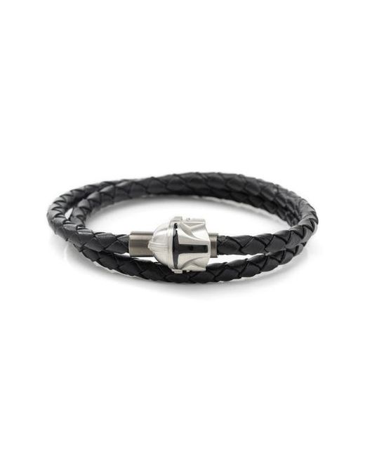 Cufflinks, Inc. Inc. Mandalorian Braided Leather Wrap Bracelet in at