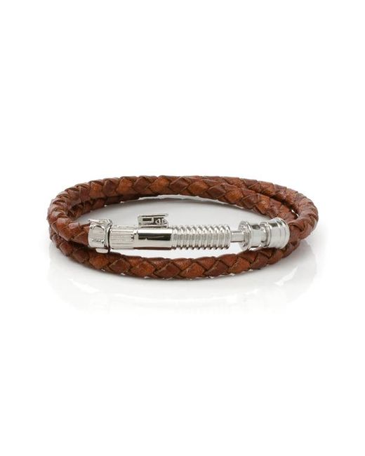 Cufflinks, Inc. Inc. Star Wars Obi Wan Kenobi Braided Leather Lightsaber Bracelet in at