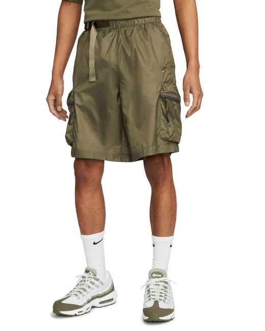 Nike Tech Pack Water Repellent Woven Utility Shorts in Medium Olive/Medium Olive at