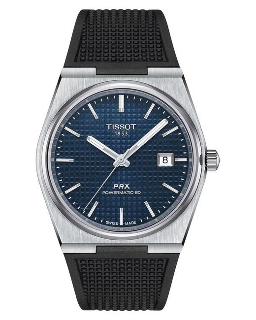 Tissot PRX Powermatic 80 Rubber Strap Watch 40mm in at