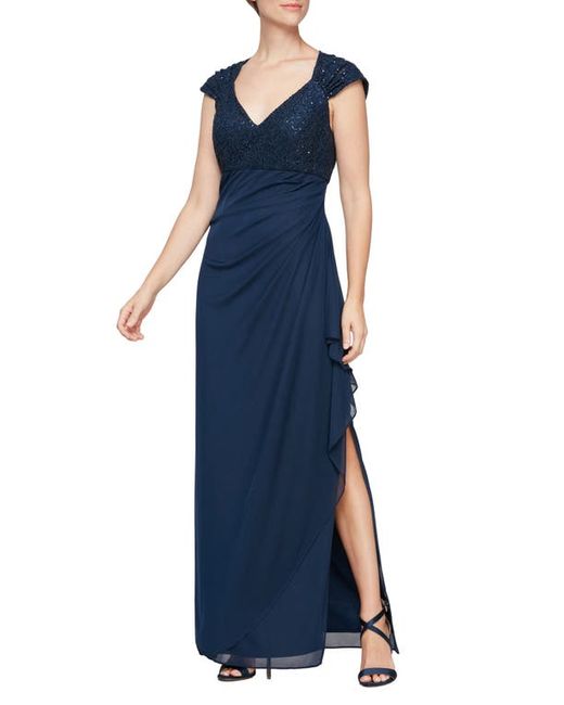 Alex Evenings Cap Sleeve Empire Waist Gown in at