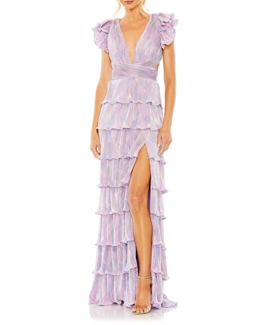 Ieena for Mac Duggal Cutout Ruffle Tiered Gown in at