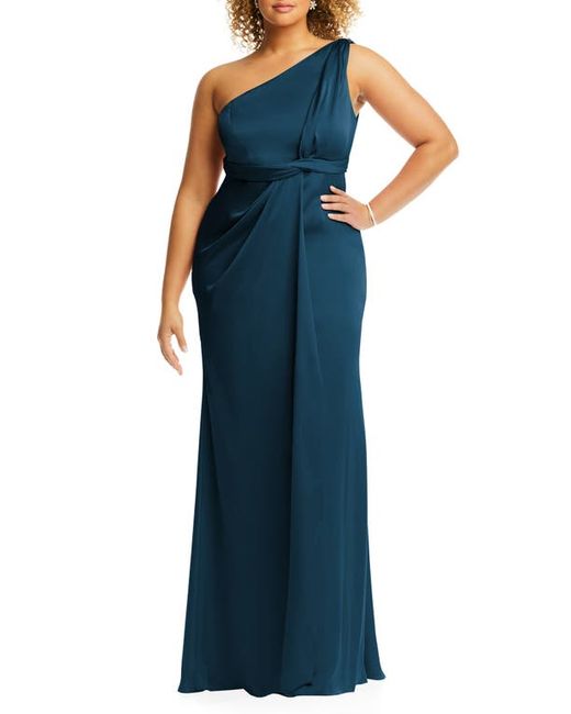 Dessy Collection One-Shoulder Satin Gown in at
