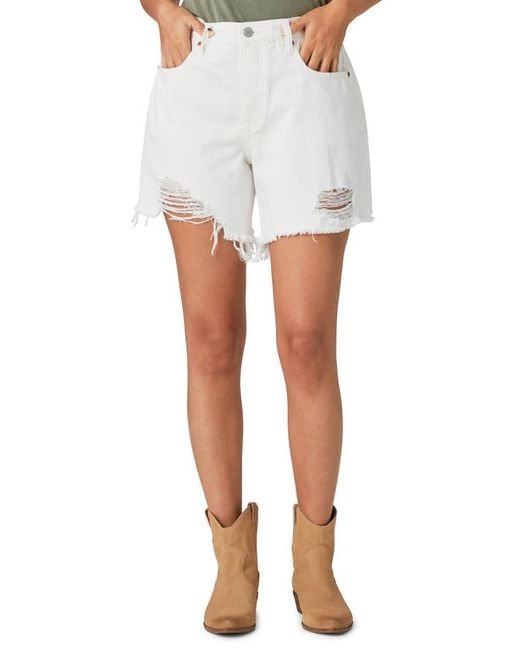 Lucky Brand 90s Ripped High Waist Midi Denim Shorts in at