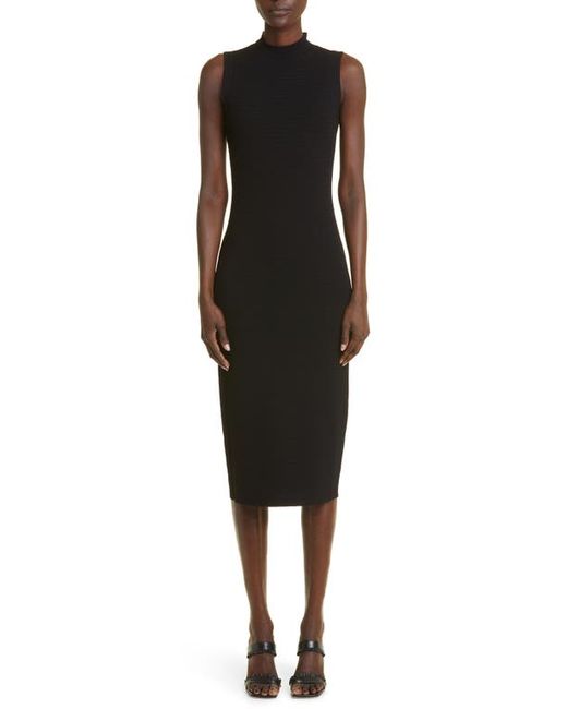 St. John Collection Sleeveless Mock Neck Rack Stitch Sweater Dress in at