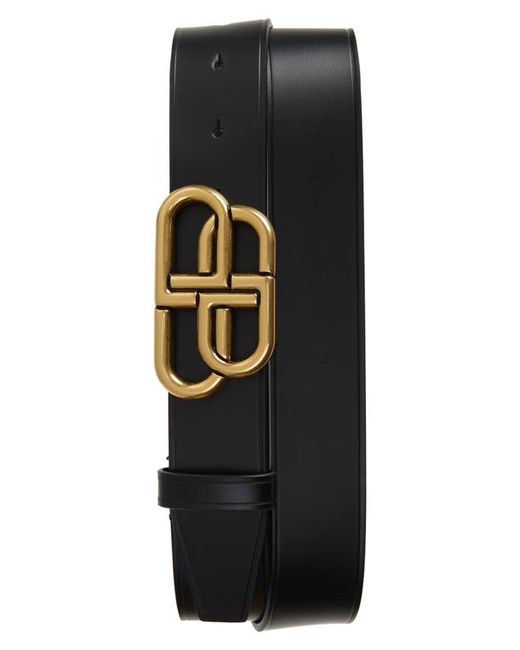Balenciaga BB Logo Buckle Leather Belt in at