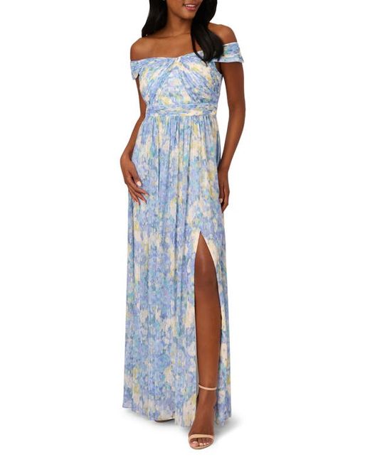 Adrianna Papell Off the Shoulder Chiffon Gown in at
