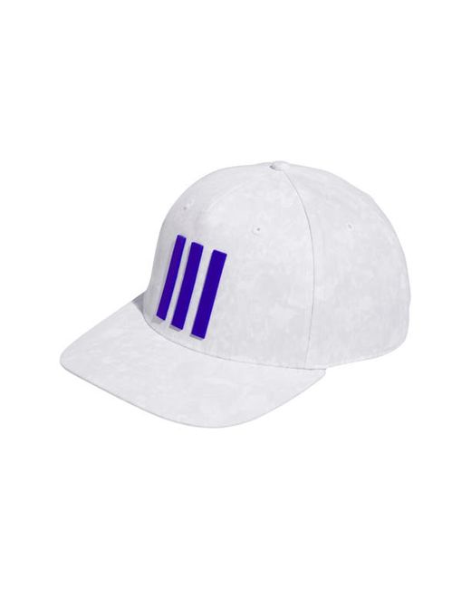 adidas Golf Tour 3-Stripes Golf Hat in White/Grey One at