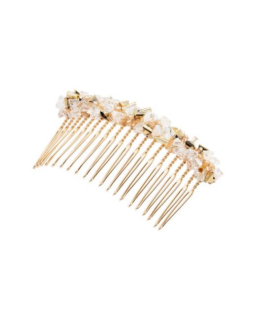L. Erickson Alina Beaded Hair Comb in Gold at