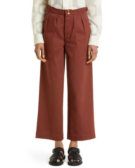 Bode Wide Leg Cotton Twill Pants in at