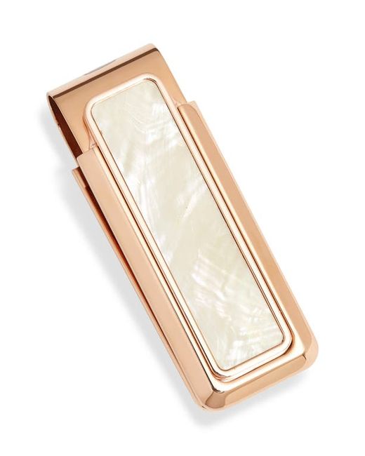 M-Clip® M-Clip Mother-of-Pearl Money Clip in Rose Gold/White Pearl at