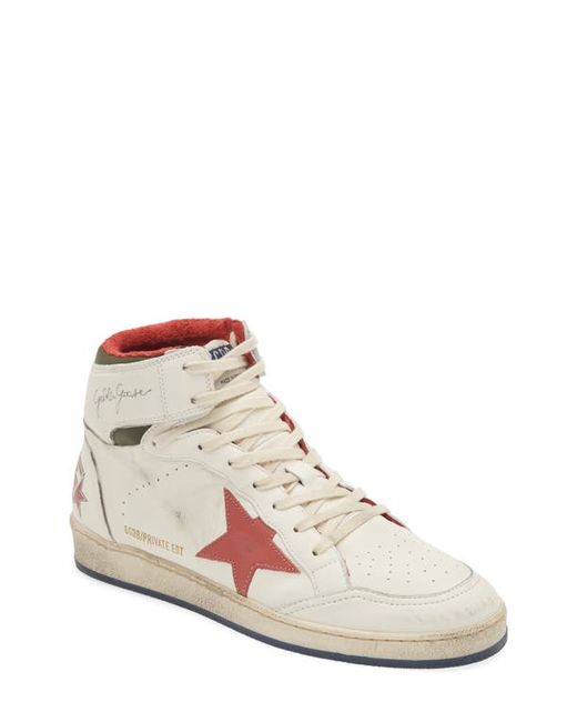Golden Goose Sky Star High Top Sneaker in White/Army Red at