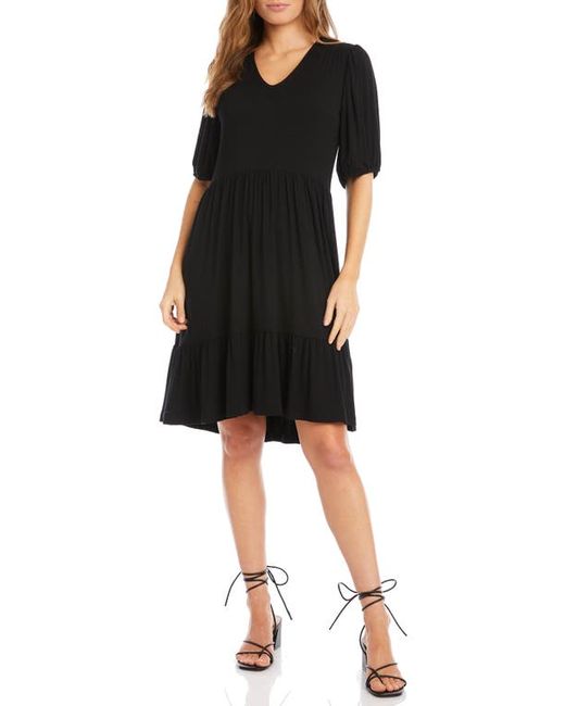 Karen Kane Tiered Puff Sleeve A-Line Dress in at