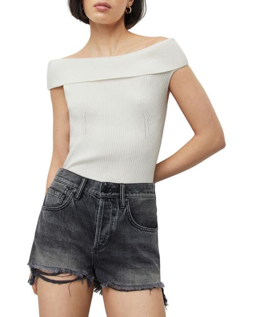 AllSaints Livia Rib Off the Shoulder Sweater in at