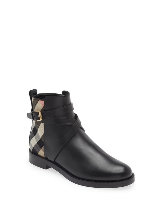 Burberry Pryle House Check Bootie in Black/Archive at