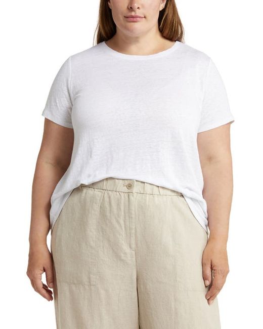 Eileen Fisher Crewneck Organic Linen T-Shirt in at