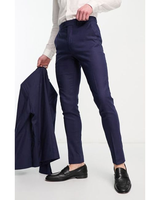 Asos Design Skinny Fit Linen Blend Trousers in at 30 X