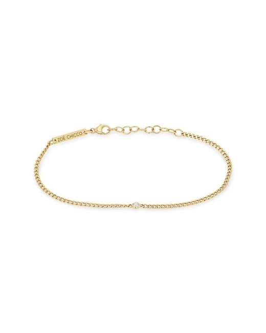 Zoe Chicco Floating Diamond Curb Chain Bracelet in at