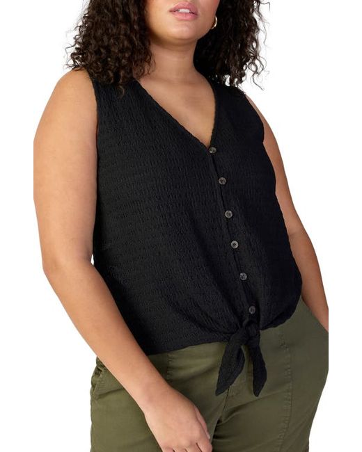 Sanctuary Link Up Tie Hem Sleeveless Stretch Cotton Top in at