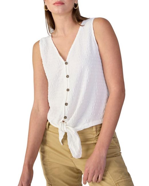 Sanctuary Link Up Tie Hem Sleeveless Stretch Cotton Top in at