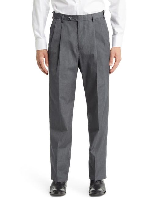 Berle Self Sizer Waist Flat Front Classic Fit Trousers in at