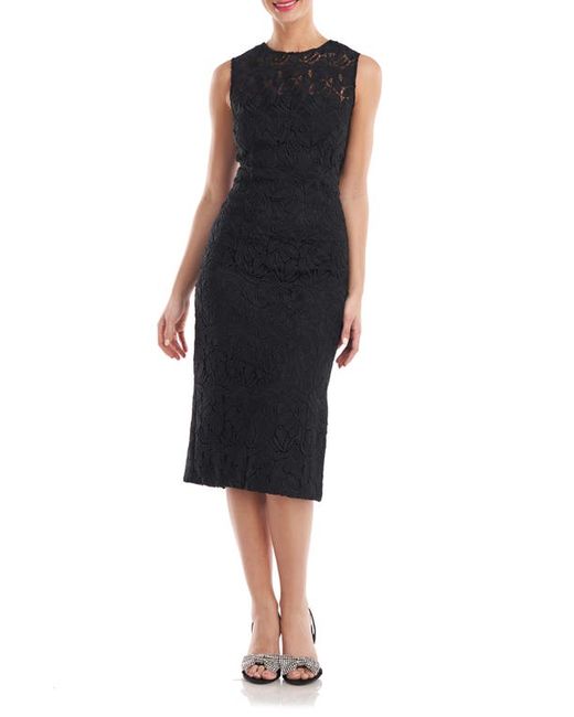 JS Collections Theodora Lace Midi Sheath Dress in at