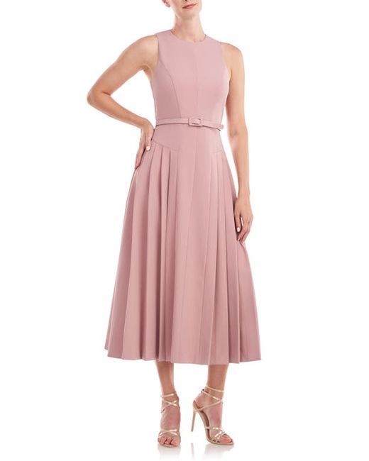 Kay Unger Leora Pleated Cocktail Midi Dress in at