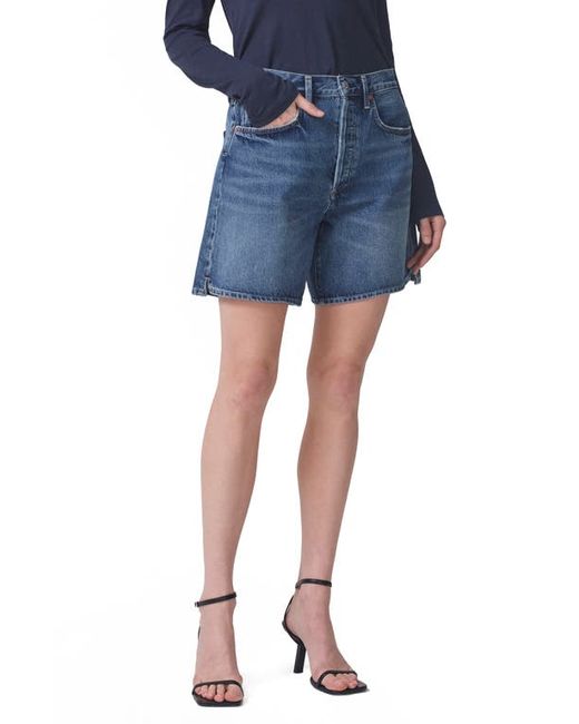 Citizens of Humanity Marlow High Waist Long Organic Cotton Denim Shorts in at