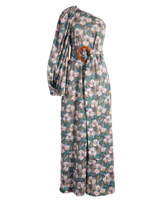 Nackiyè Great Escape Floral One-Shoulder Belted Maxi Dress in at