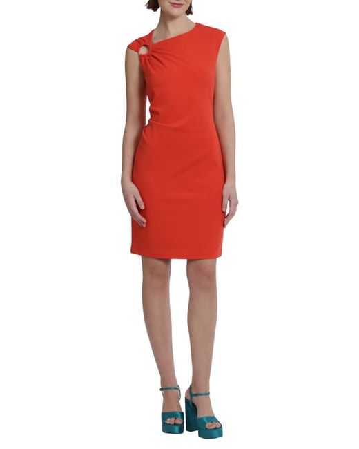 Donna Morgan For Maggy Asymmetric Neck Sleeveless Sheath Dress in at