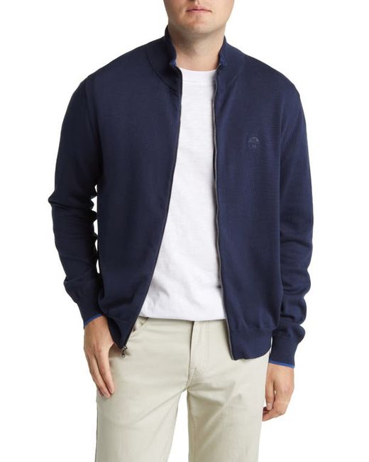 North Sails Logo Embroidered Zip Front Cardigan in at