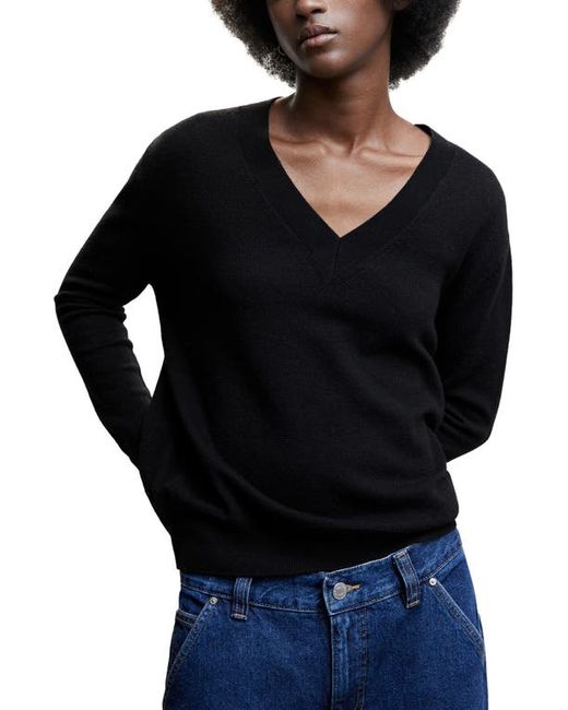 Mango V-Neck Wool Sweater in at