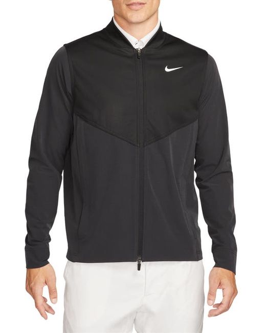 Nike Golf Tour Essential Water-Repellent Golf Jacket in Black/Black at