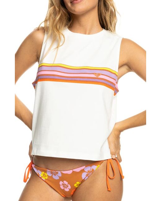 Roxy x Kate Bosworth Stripe Organic Cotton Muscle Tee in at