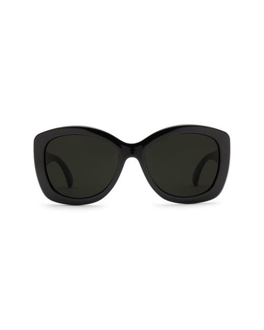 Electric Gaviota Polarized Square Sunglasses in Gloss Black/Grey Polar at