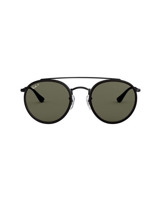 Ray-Ban 51mm Polarized Round Sunglasses in Polar at