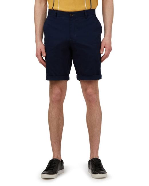 Ben Sherman Signature Flat Front Stretch Cotton Chino Shorts in at